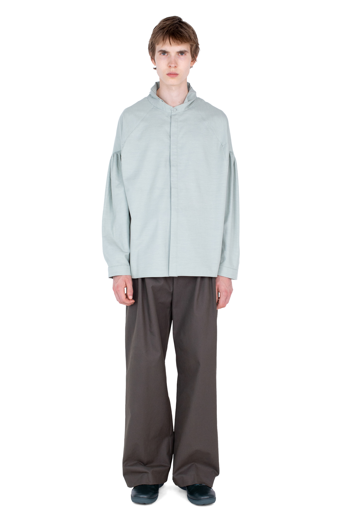 EVERS Pleated Shirt — Soft Green