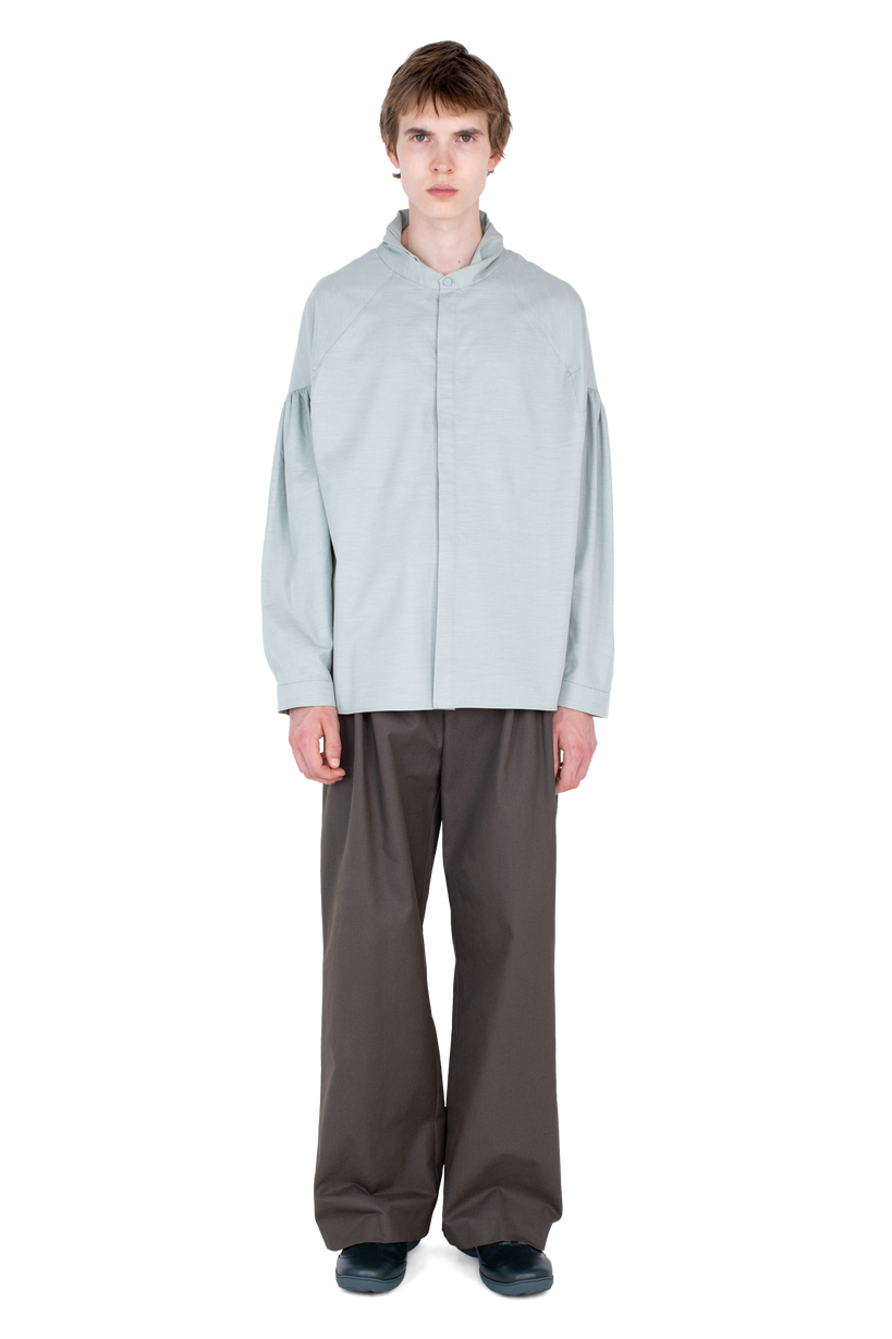 EVERS Pleated Shirt — Soft Green