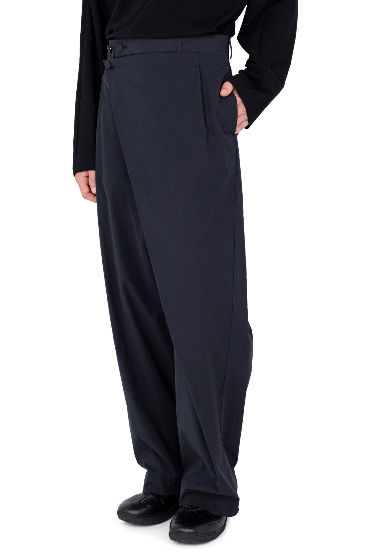 KIPPEL Wrap Trousers — Pitch Black