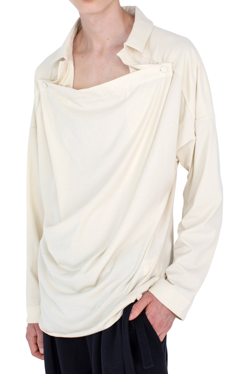 ISKAR Drape Shirt — Ivory