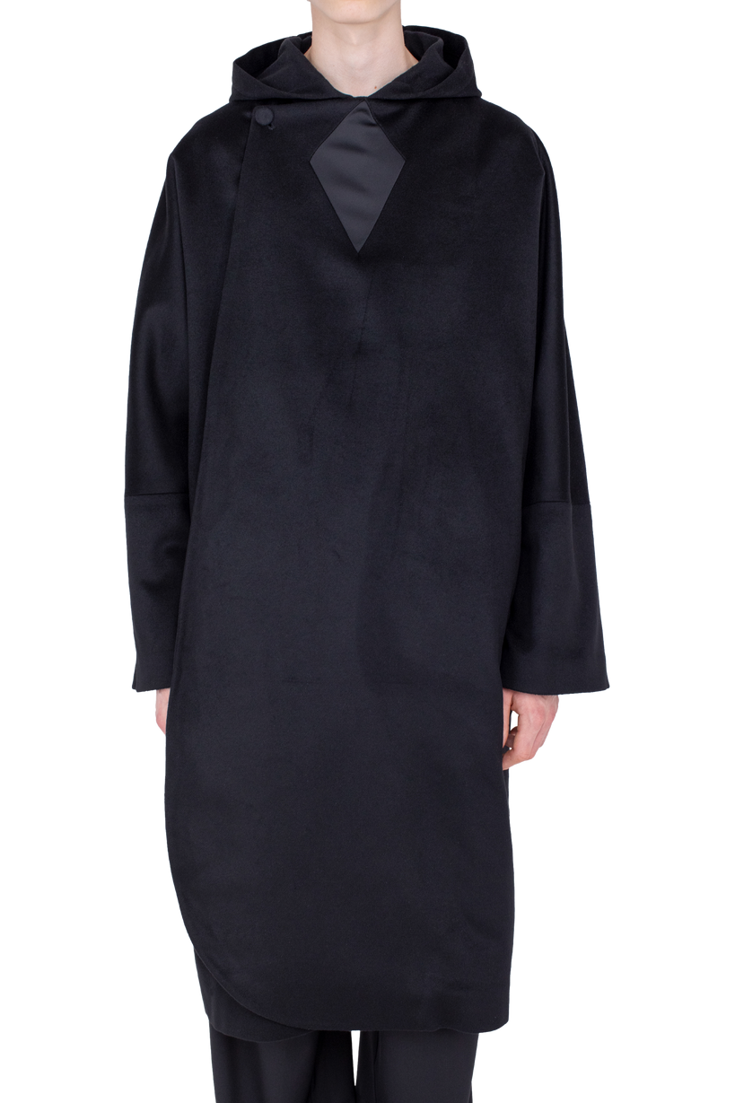 MUNNO Hooded Coat — Obsidian Black