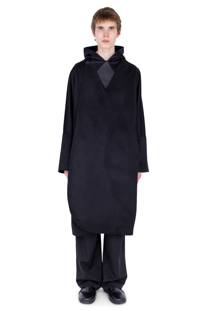 MUNNO Hooded Coat — Obsidian Black