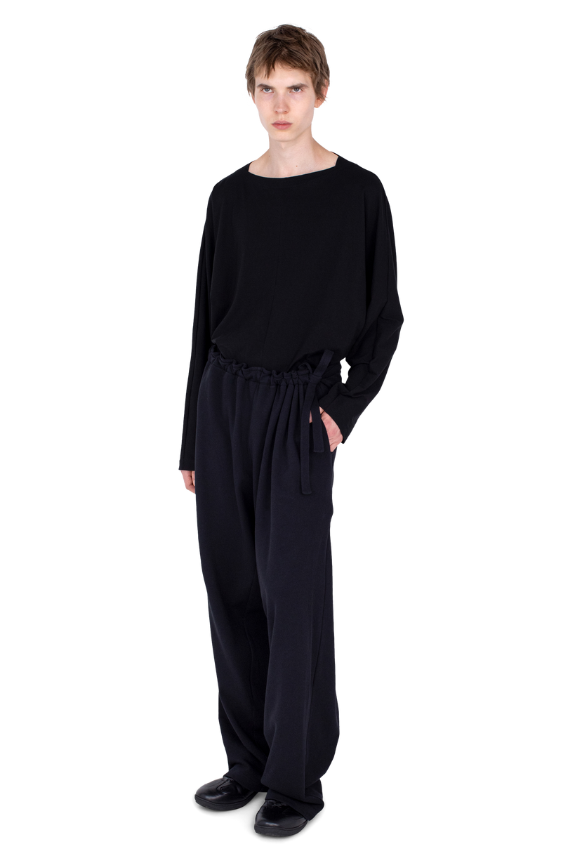 OSCAR Wide Trousers — Smooth Black