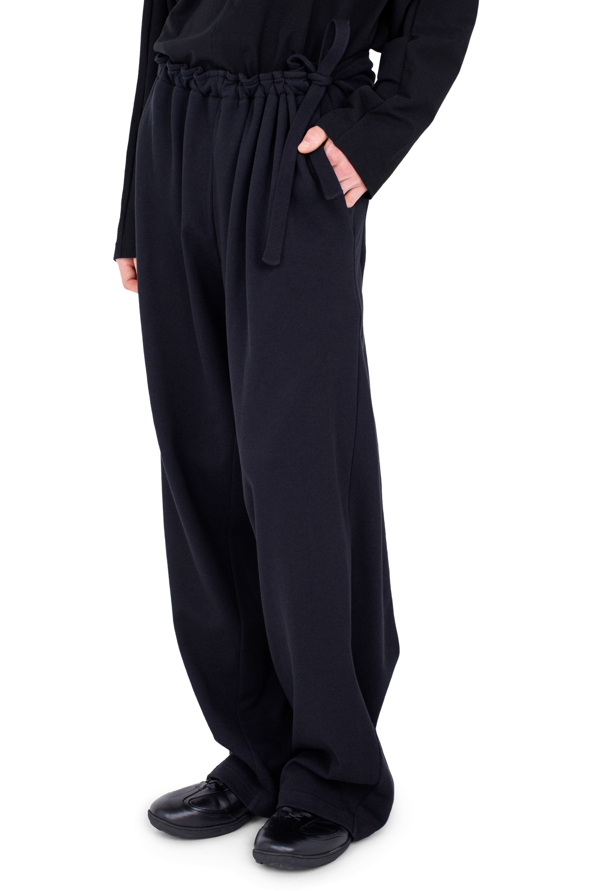 OSCAR Wide Trousers — Smooth Black