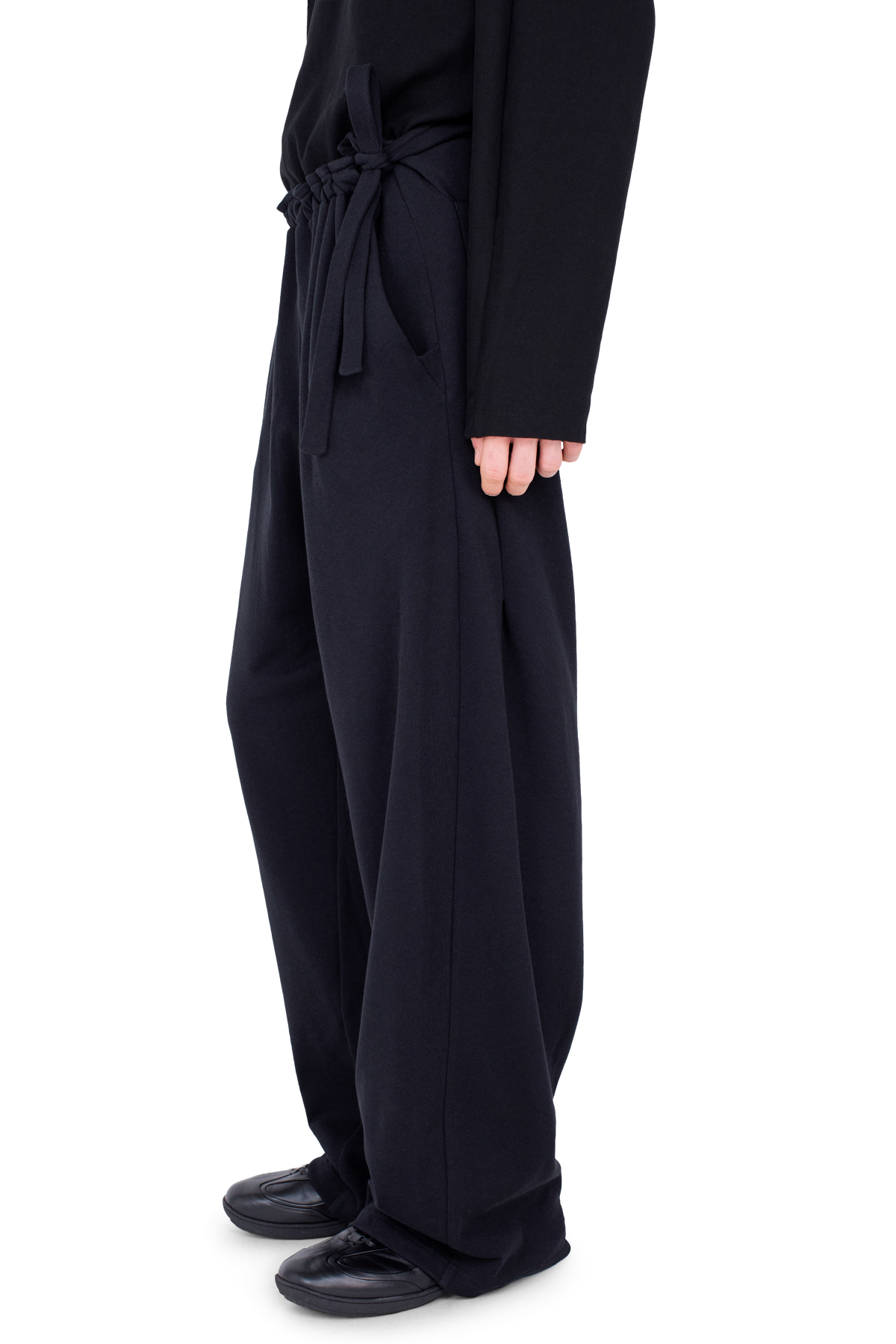 OSCAR Wide Trousers — Smooth Black