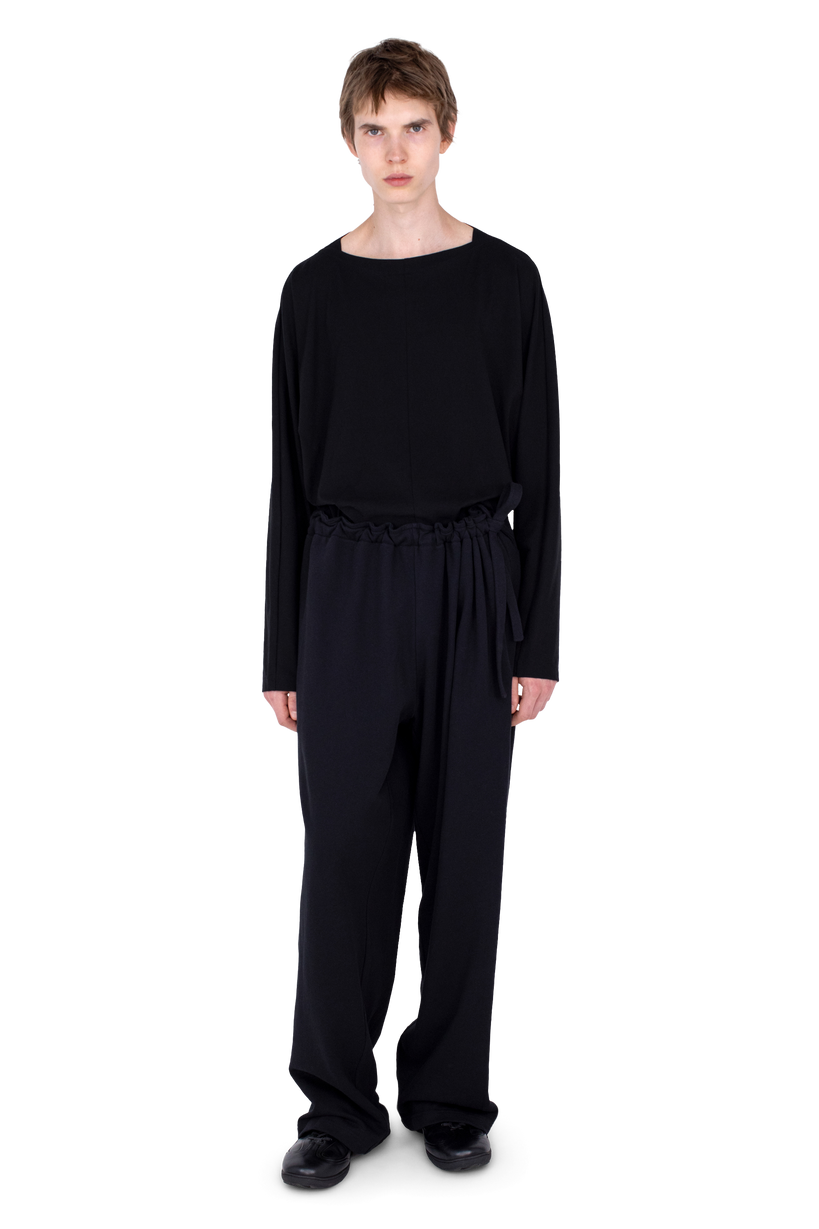 OSCAR Wide Trousers — Smooth Black