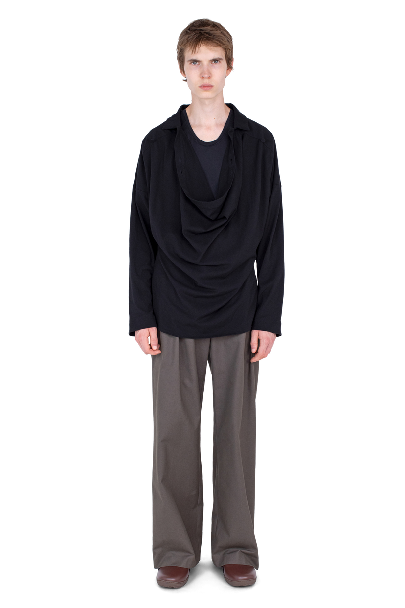 ISKAR Drape Shirt — True Black