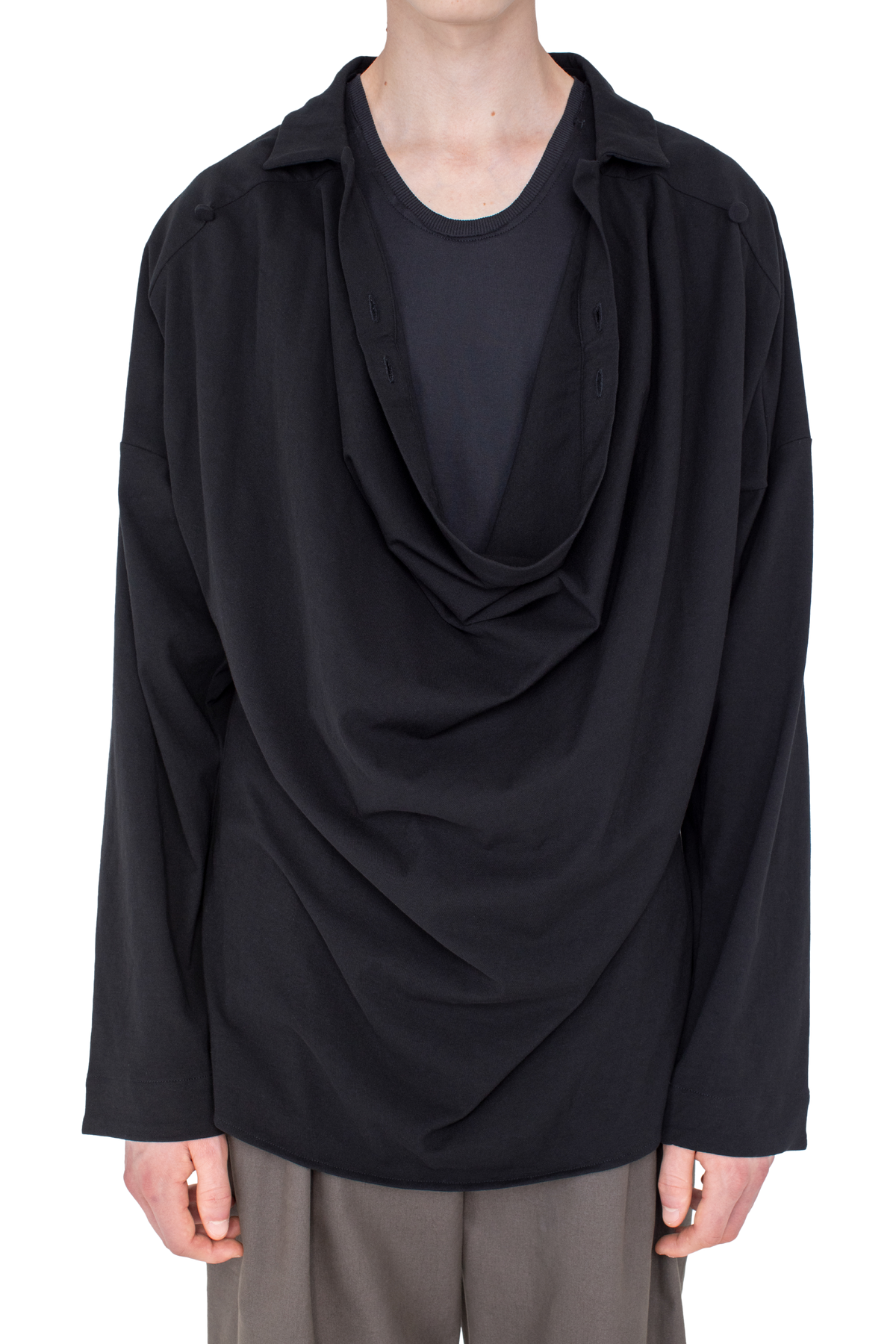 ISKAR Drape Shirt — True Black