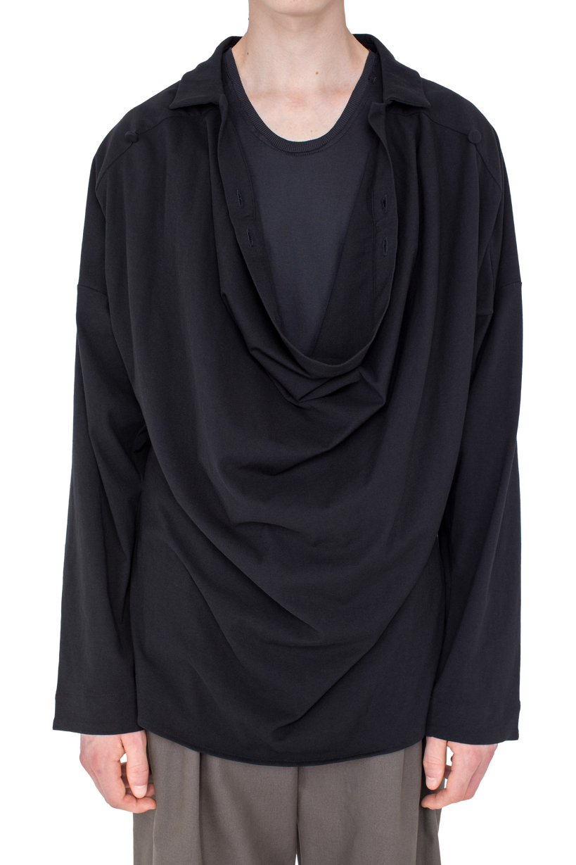 ISKAR Drape Shirt — True Black