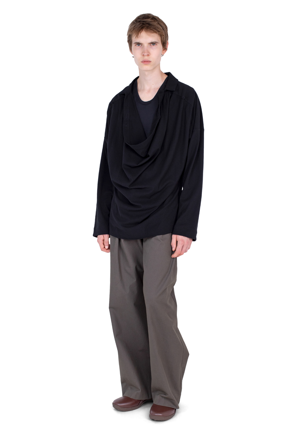 ISKAR Drape Shirt — True Black