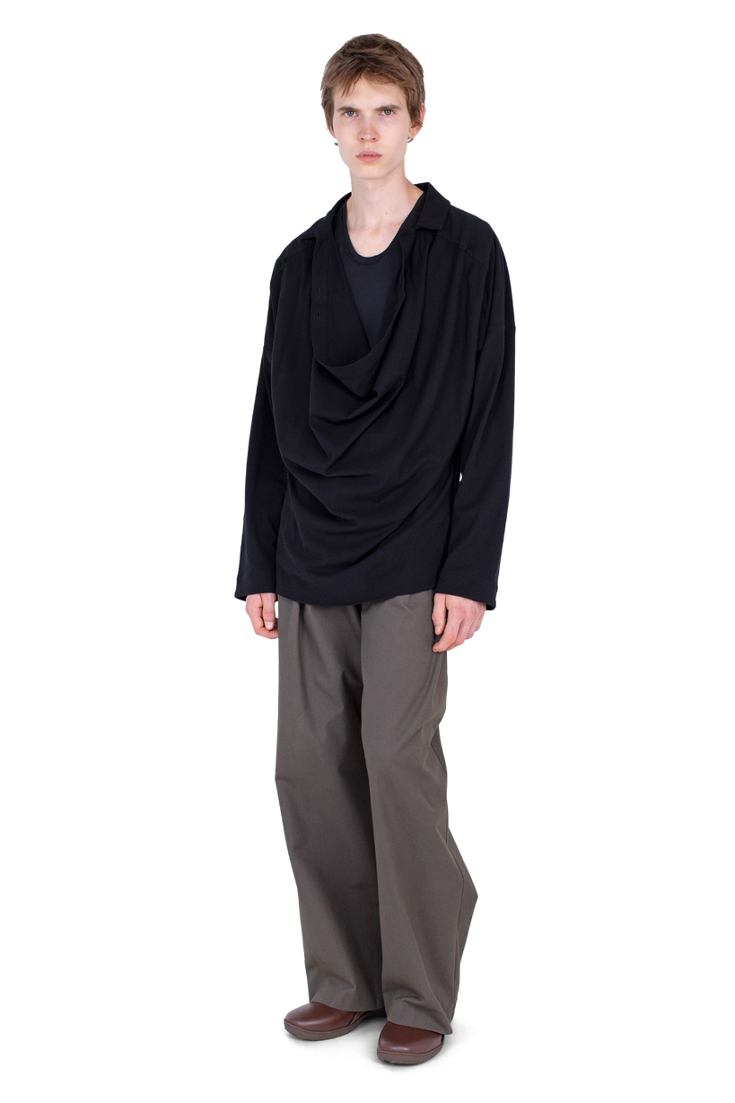 ISKAR Drape Shirt — True Black