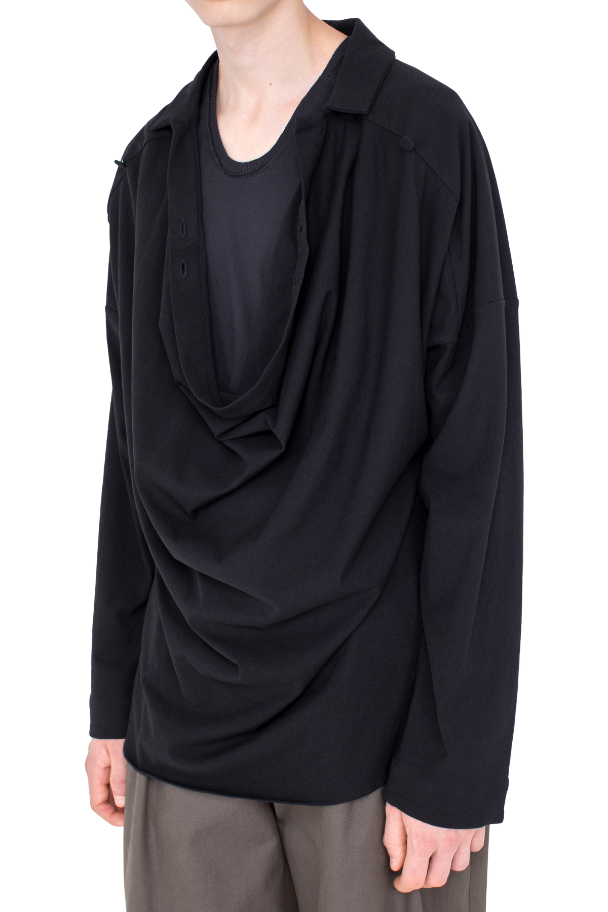 ISKAR Drape Shirt — True Black