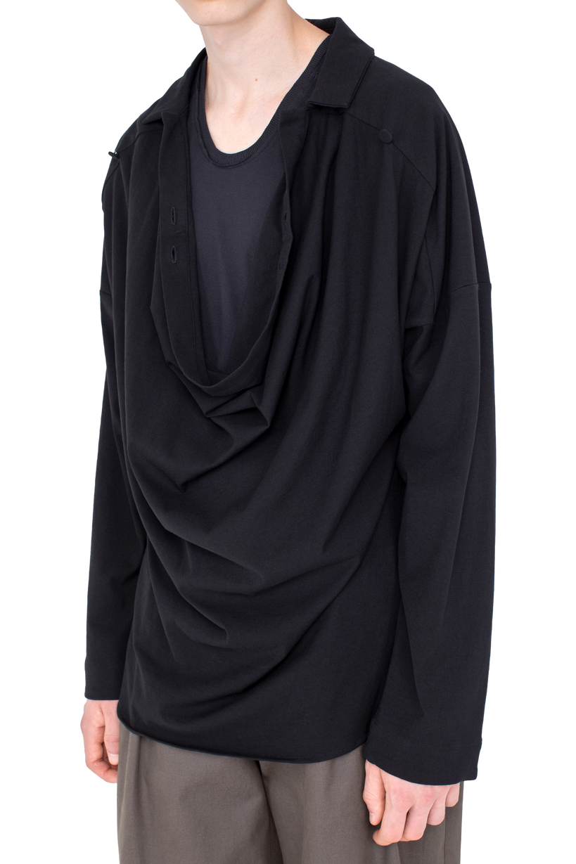 ISKAR Drape Shirt — True Black