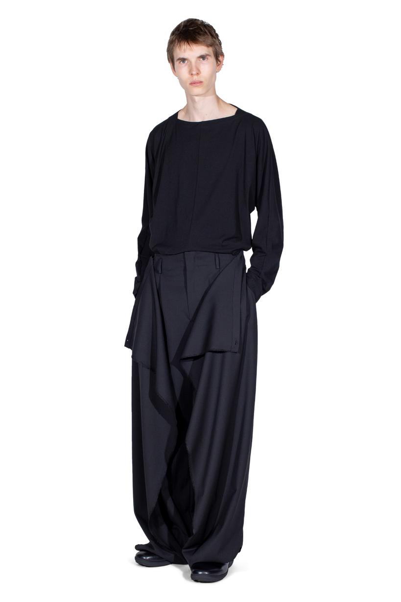 CURSUS Drape Trousers — Crow Black
