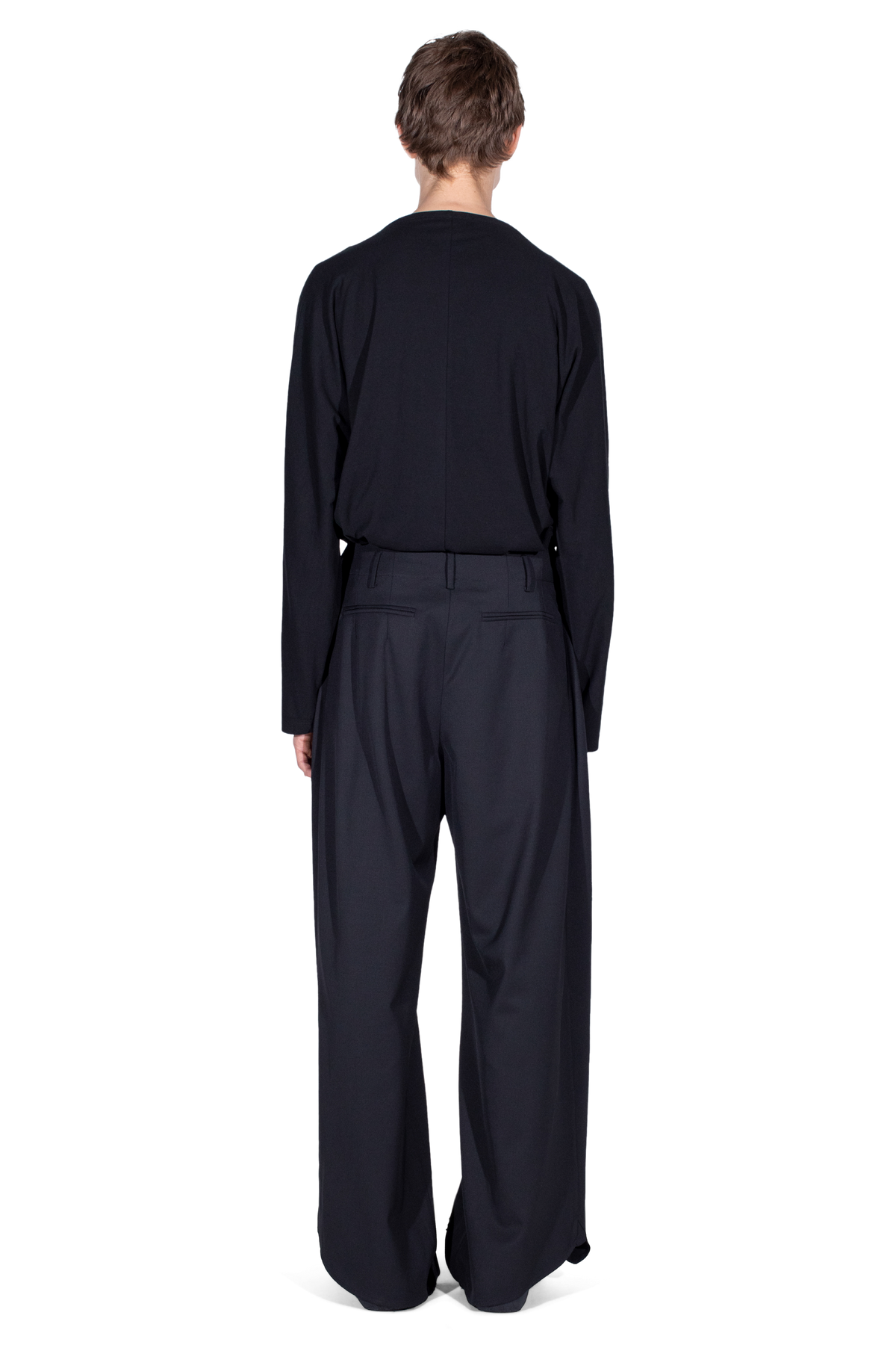 CURSUS Drape Trousers — Crow Black