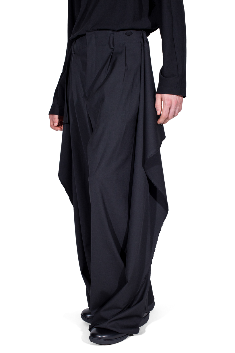 CURSUS Drape Trousers — Crow Black