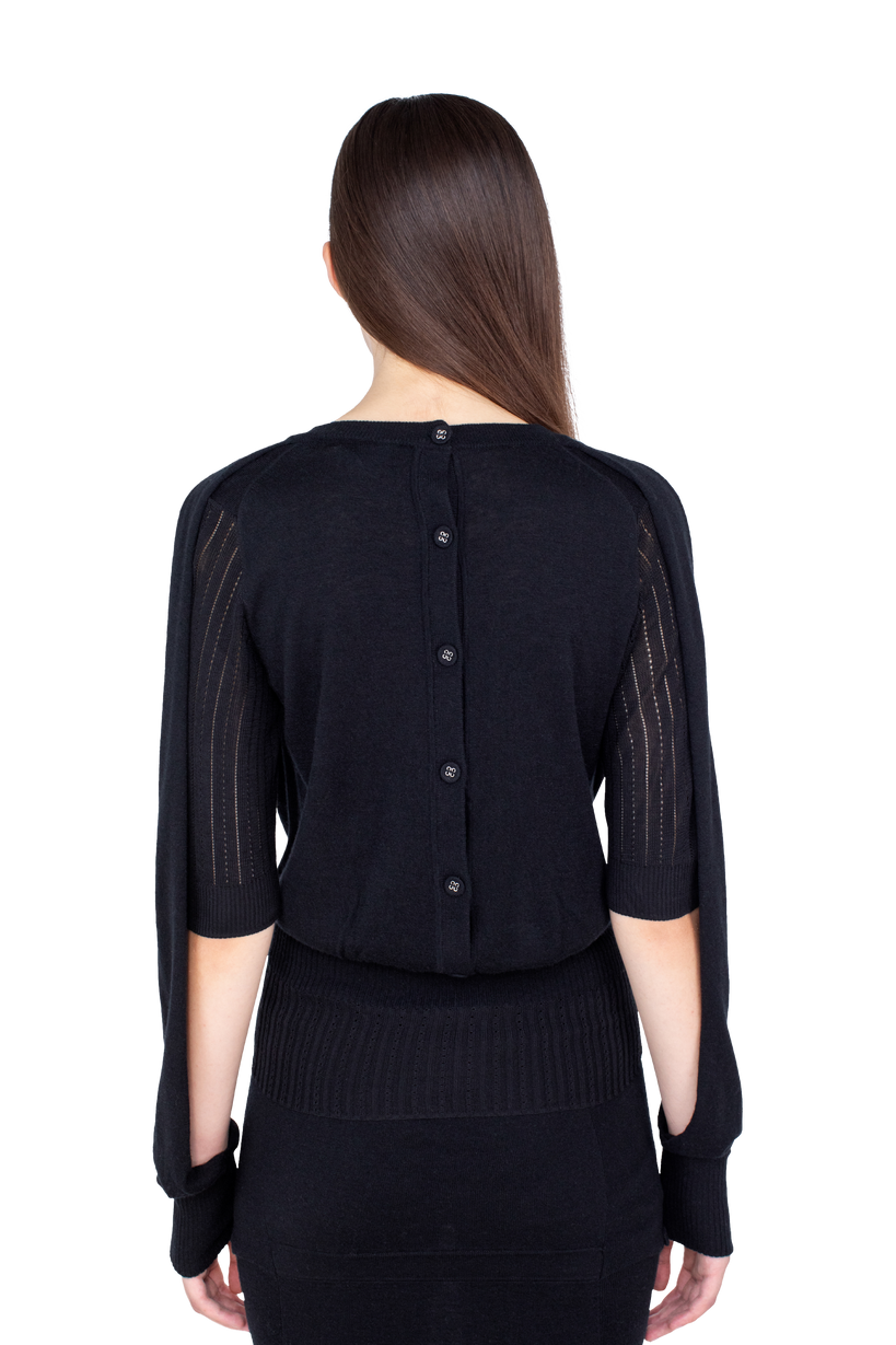 CORELLA Double Sleeve Jumper — Nebular Black