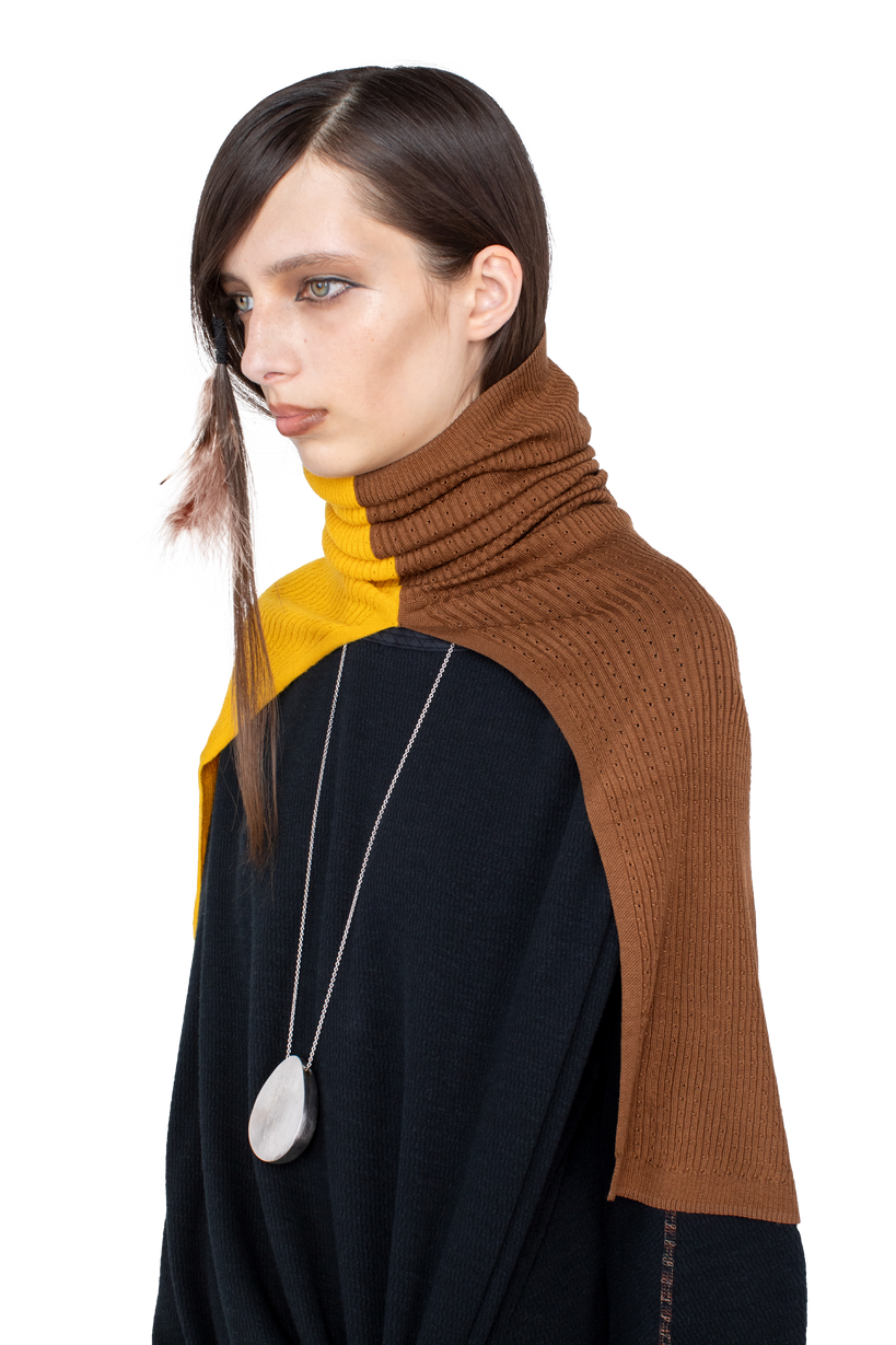 GREBE Scarf — Fleur de Lis / Mocha