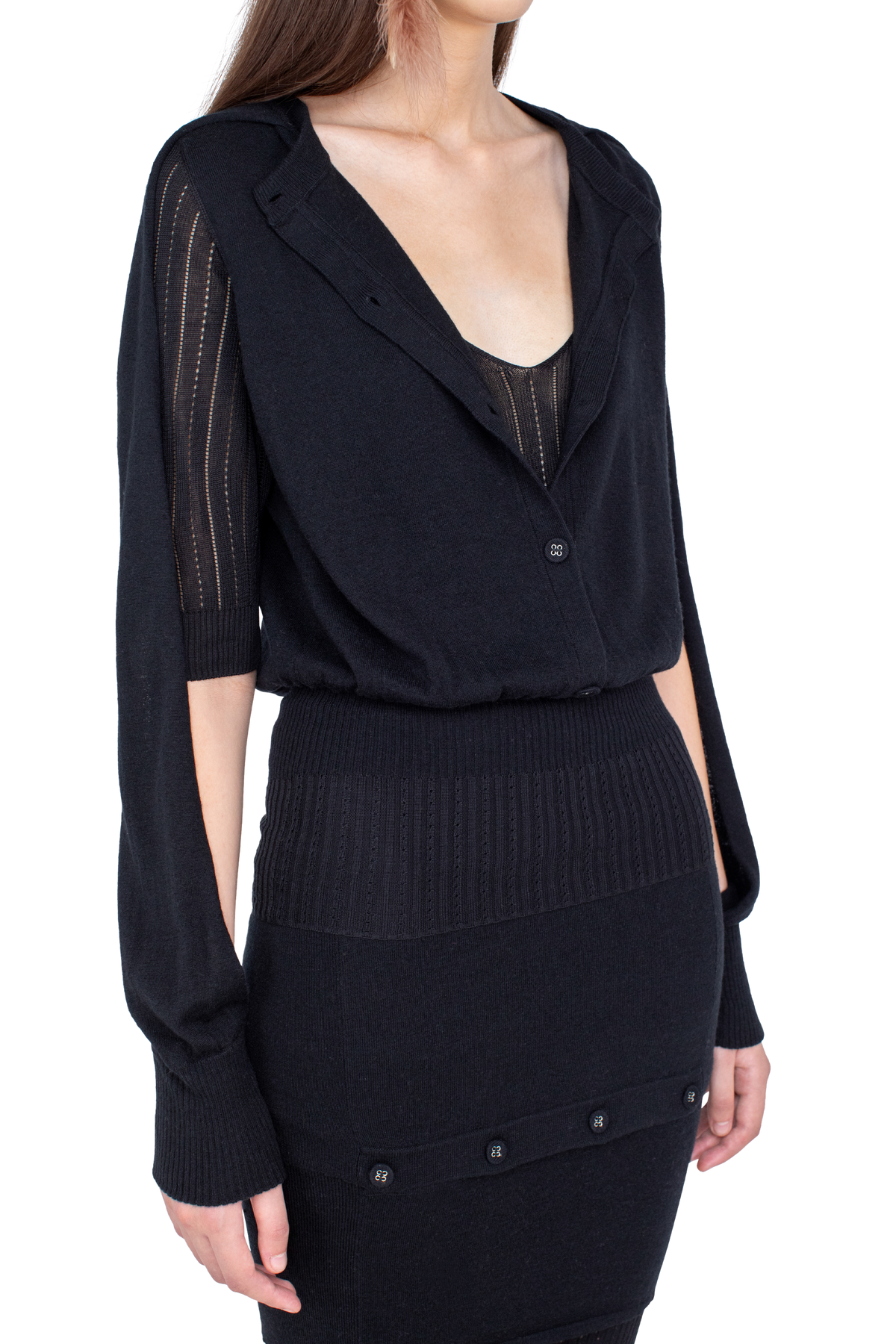 CORELLA Double Sleeve Jumper — Nebular Black