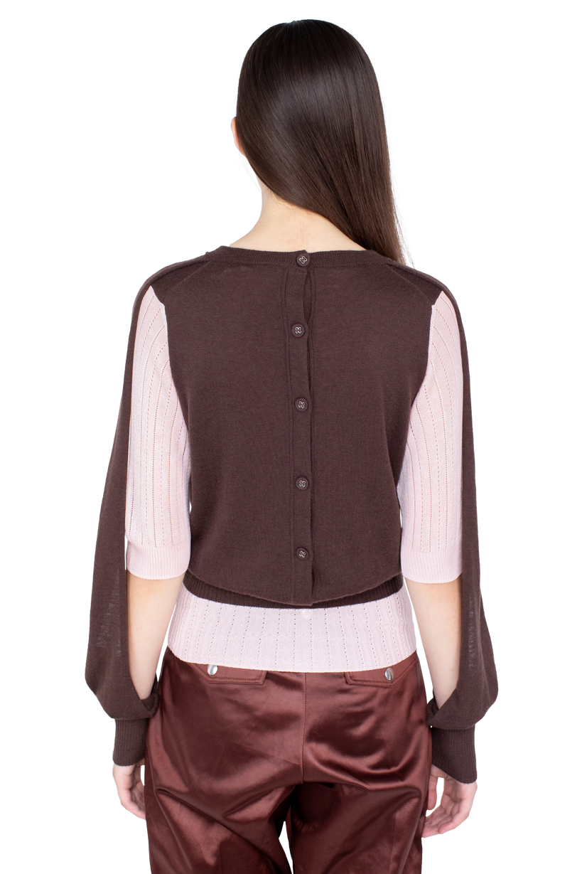 CORELLA Double Sleeve Jumper — Mahogany