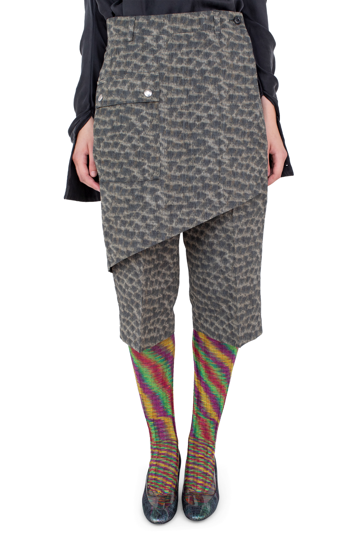 LINNET Wrap Culottes — Feather Print
