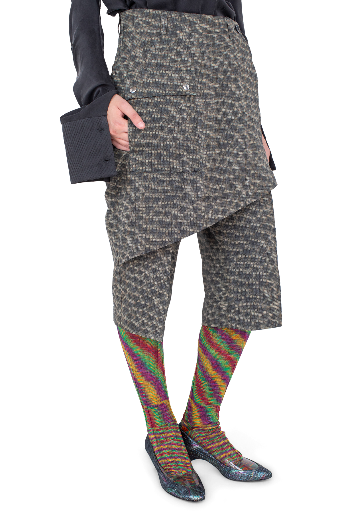 LINNET Wrap Culottes — Feather Print