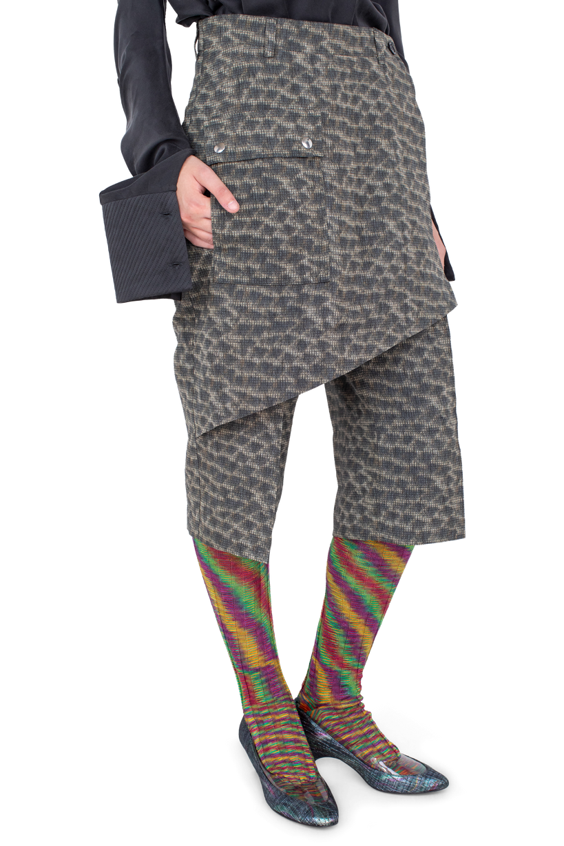 LINNET Wrap Culottes — Feather Print