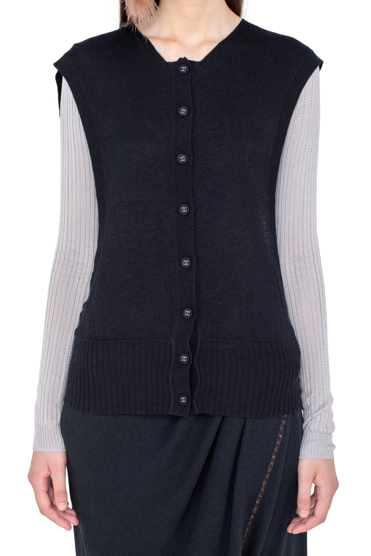 GUILLEMOT Cocoon Cardigan — Nebular Black / Silver Grey