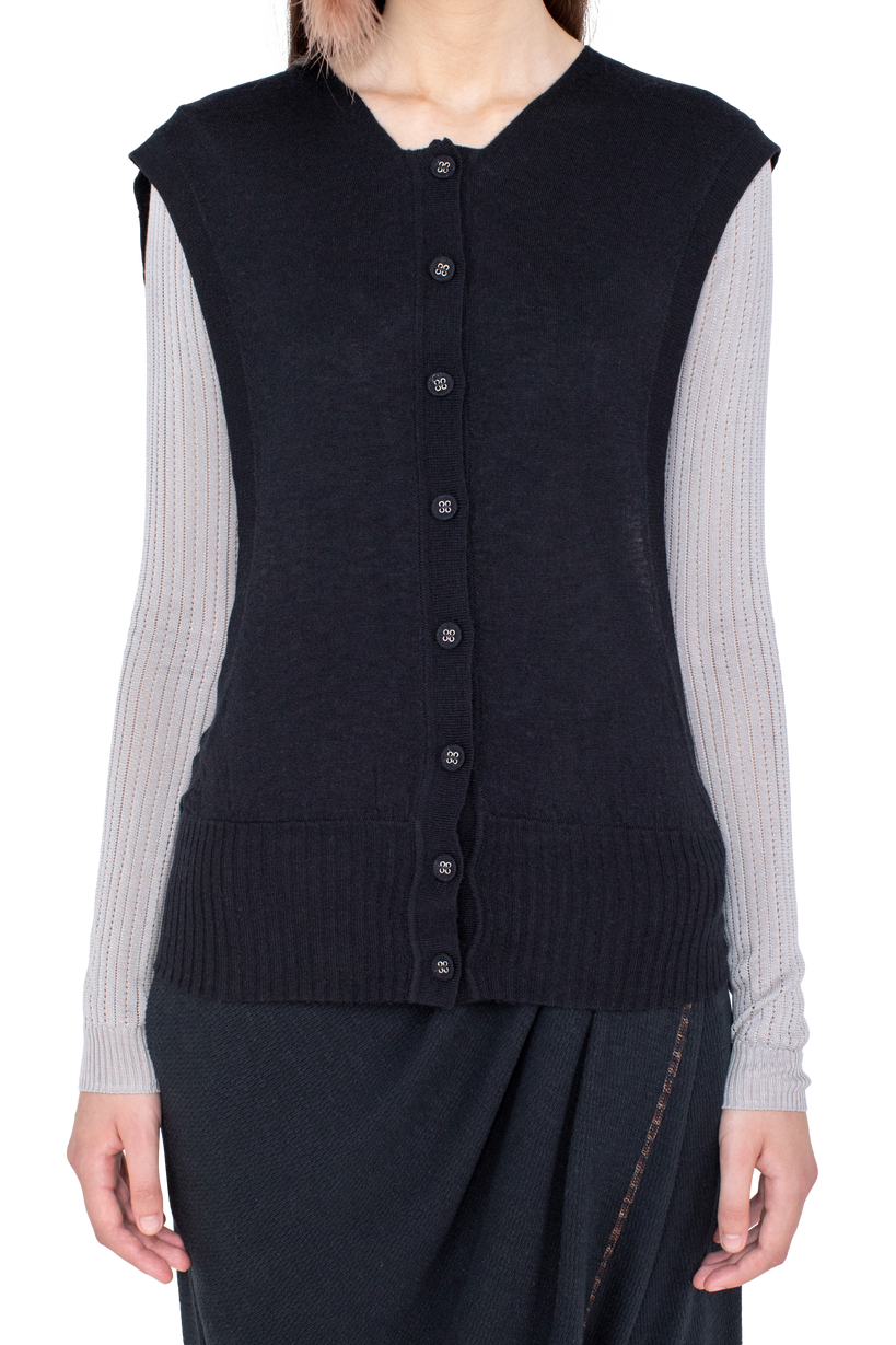 GUILLEMOT Cocoon Cardigan — Nebular Black / Silver Grey