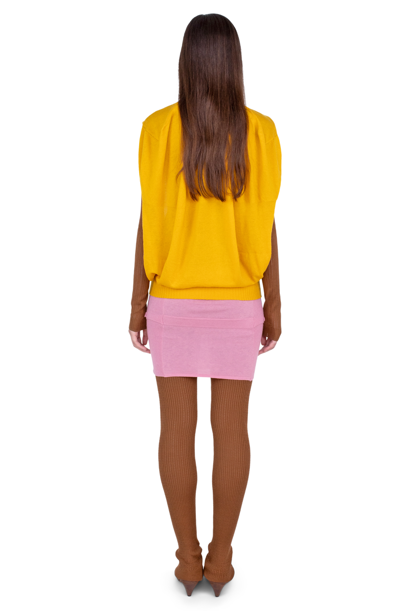 GUILLEMOT Cocoon Cardigan — Fleur de Lis Yellow / Brown Mocha