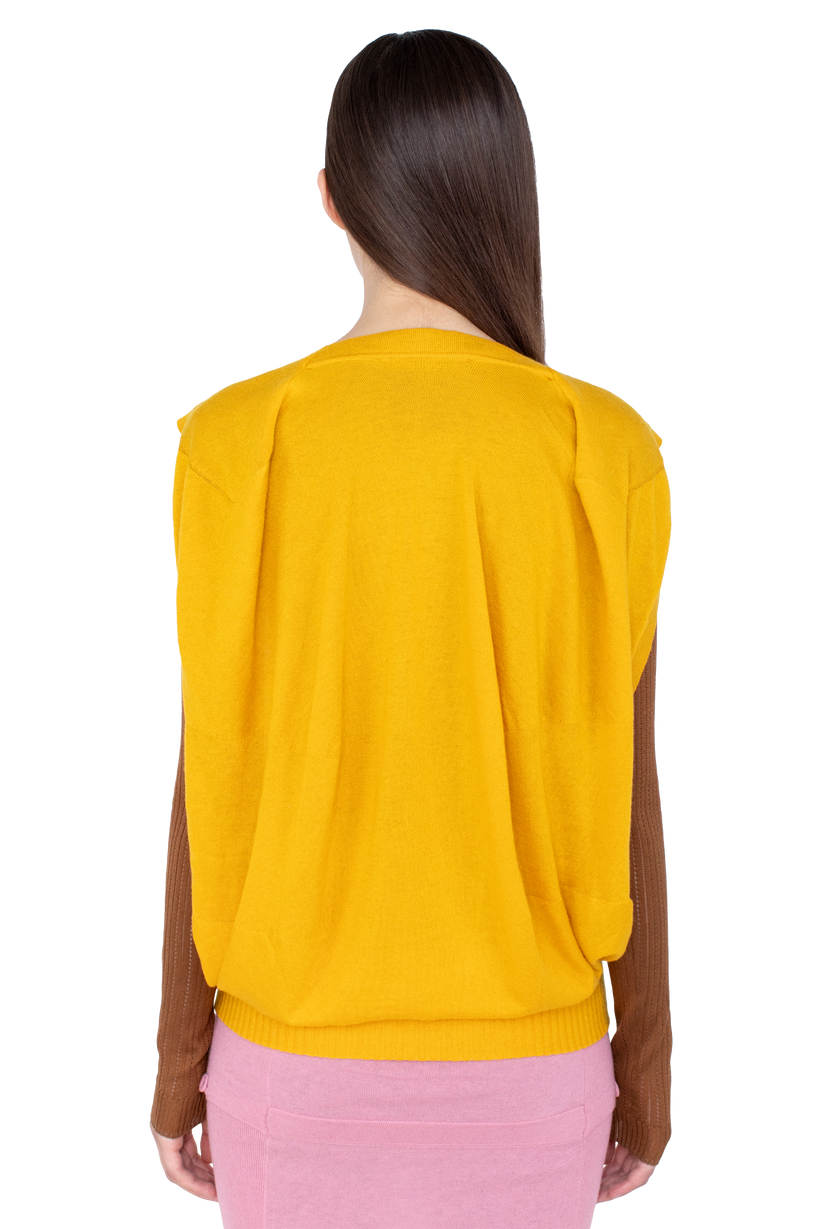 GUILLEMOT Cocoon Cardigan — Fleur de Lis Yellow / Brown Mocha