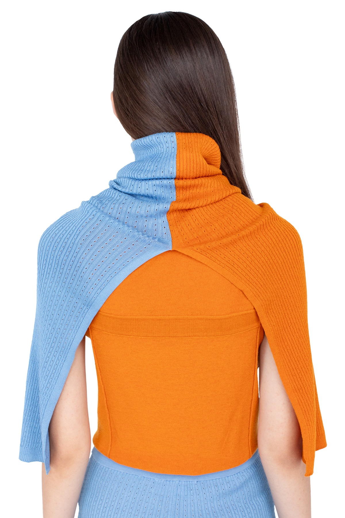 GREBE Scarf — Persimmon Orange / Blue Lake