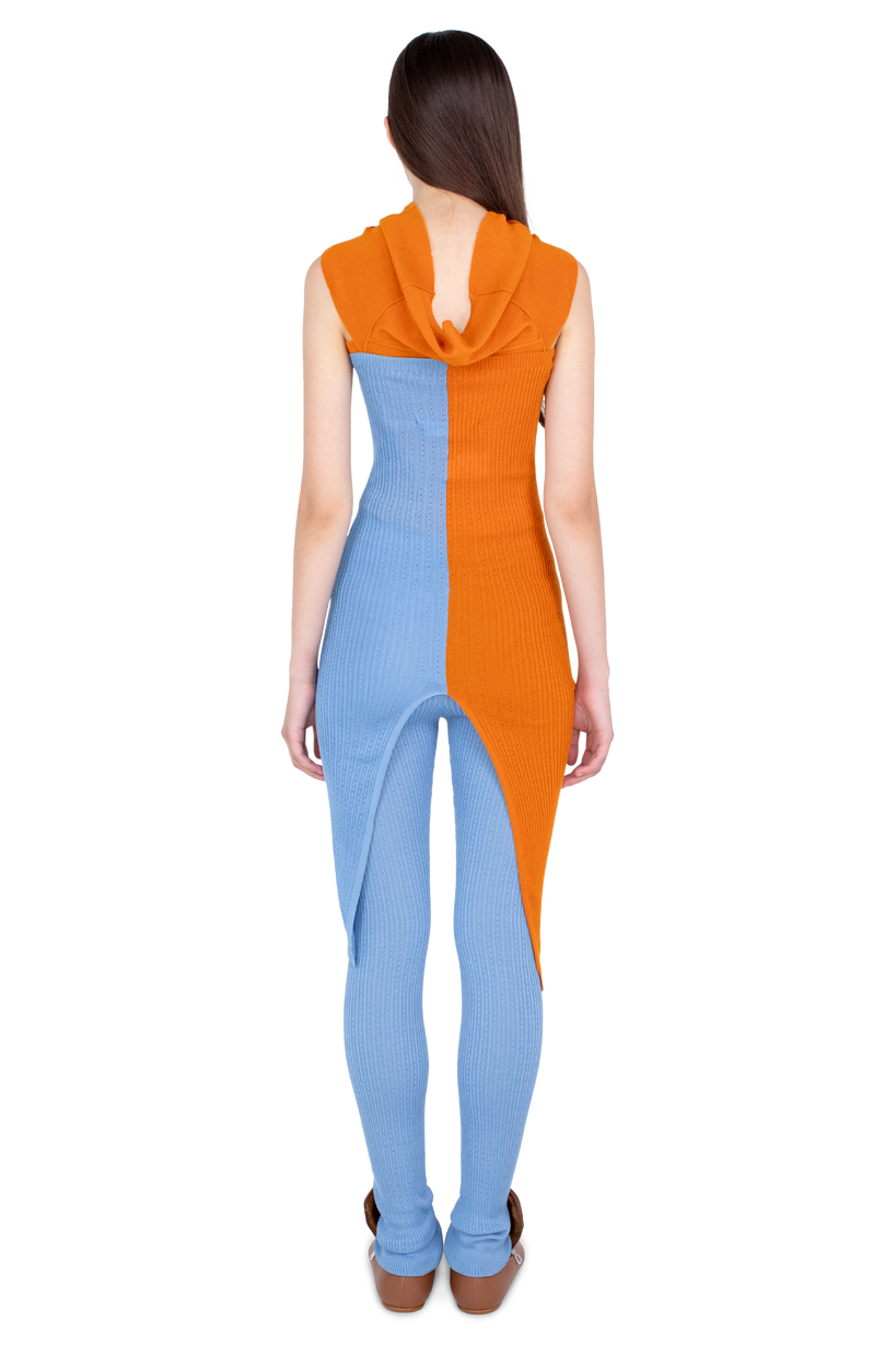 GREBE Scarf — Persimmon Orange / Blue Lake