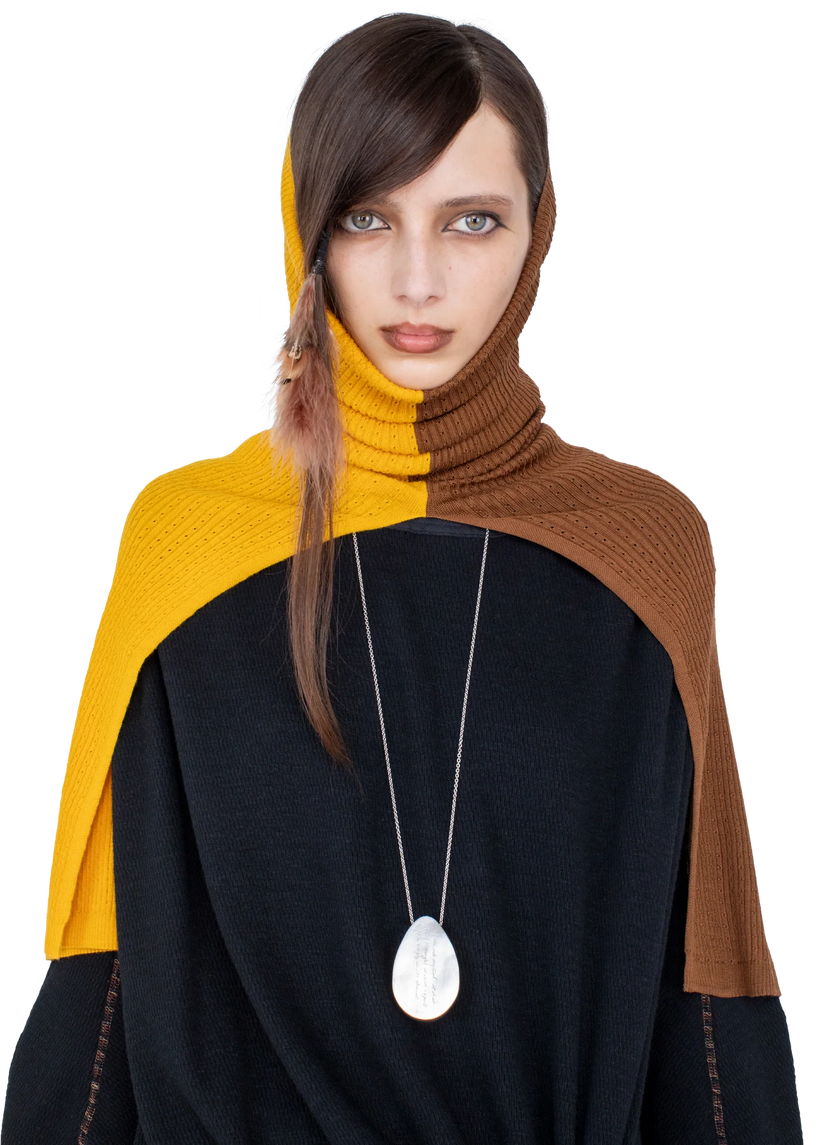 GREBE Scarf — Fleur de Lis / Mocha