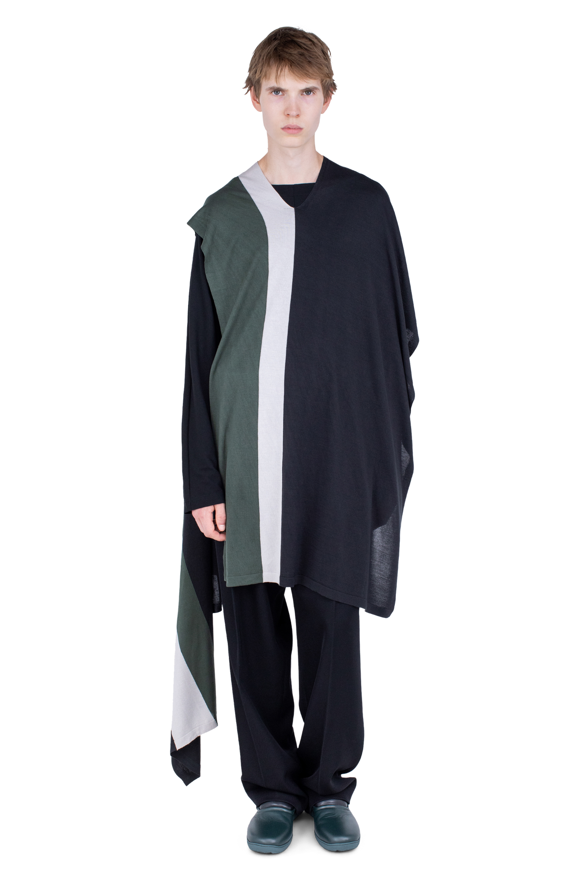 SIGO Wide Knit Scarf — Black