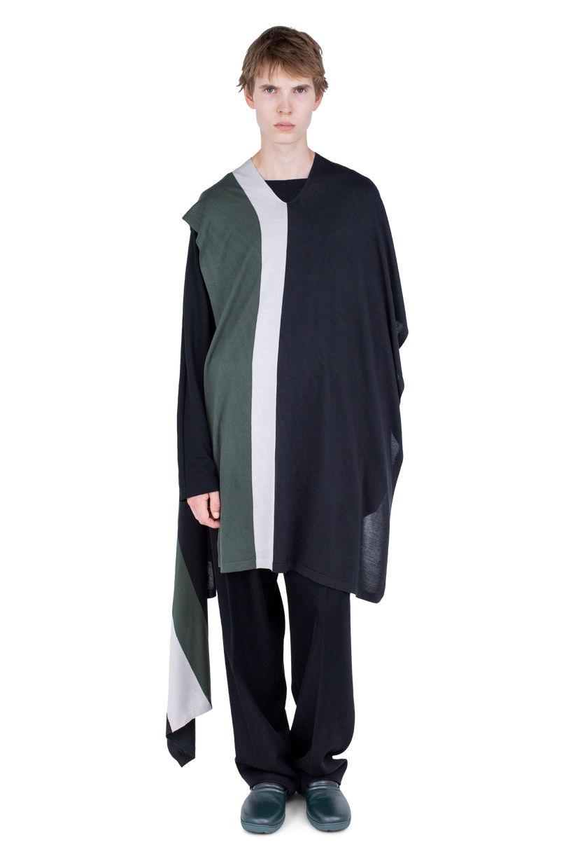 SIGO Wide Knit Scarf — Black