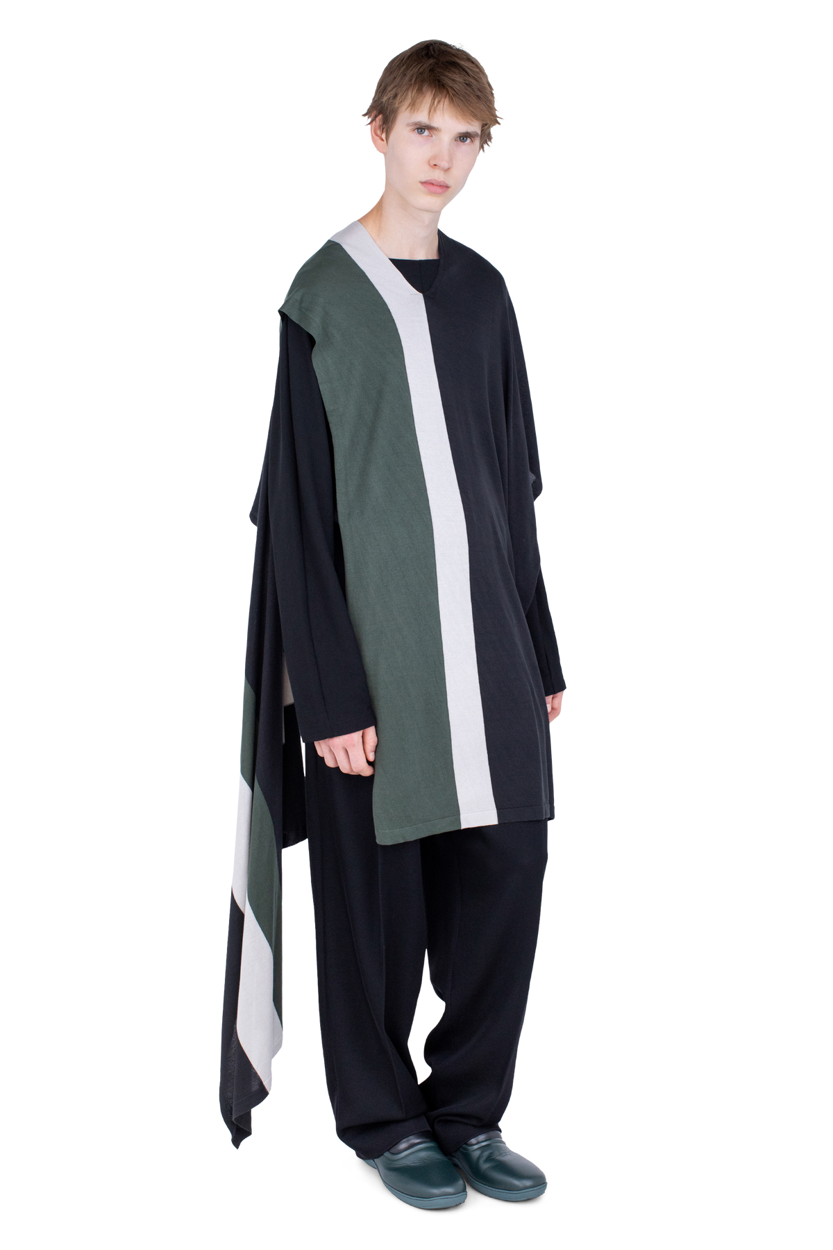 SIGO Wide Knit Scarf — Black
