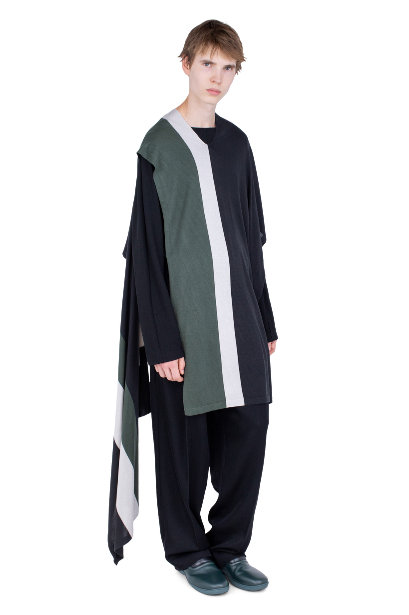 SIGO Wide Knit Scarf — Black