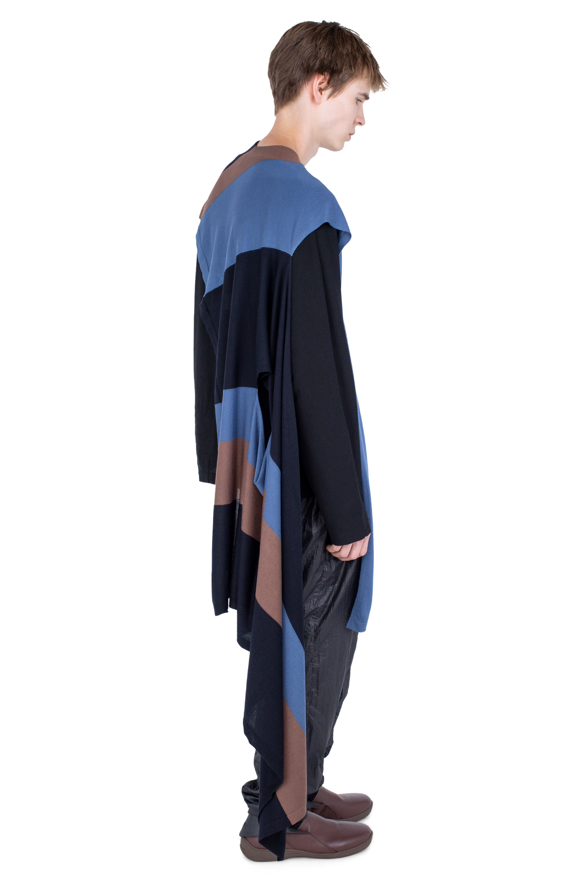 SIGO Wide Knit Scarf — Brown