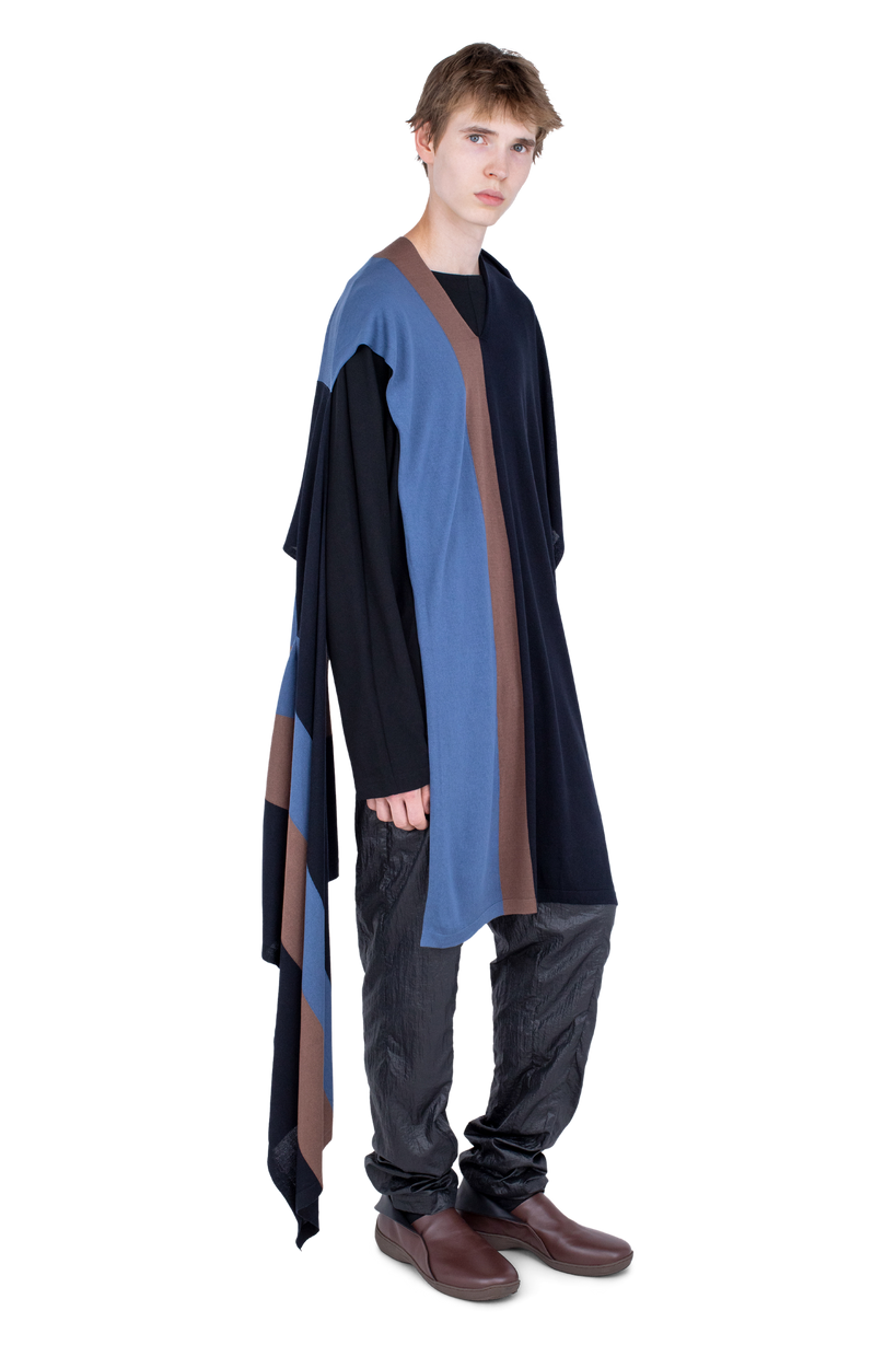 SIGO Wide Knit Scarf — Brown
