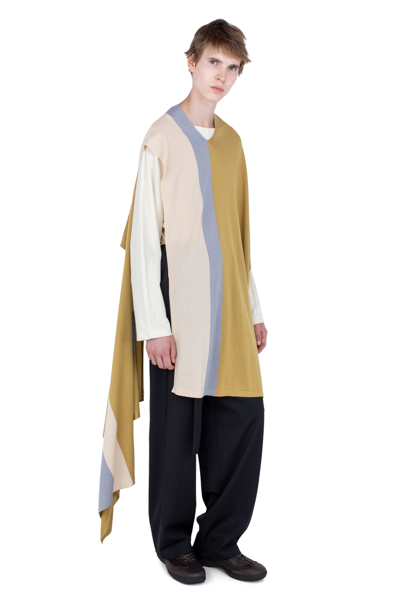 SIGO Wide Knit Scarf — Ochre