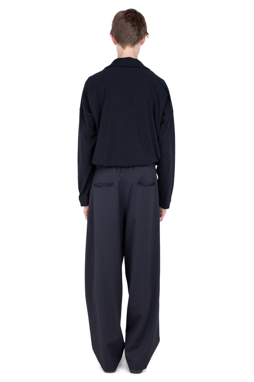 LAAN Gathered Trousers — Crow Black