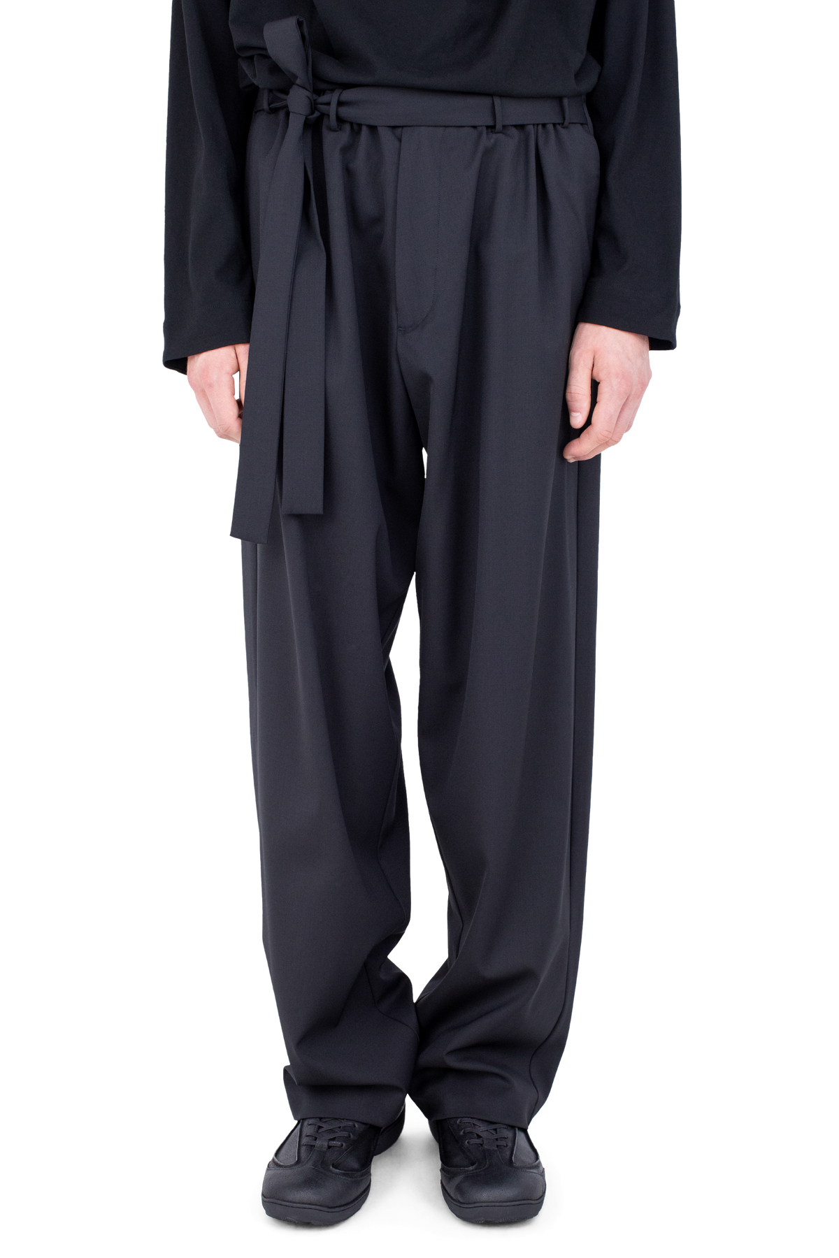 LAAN Gathered Trousers — Crow Black
