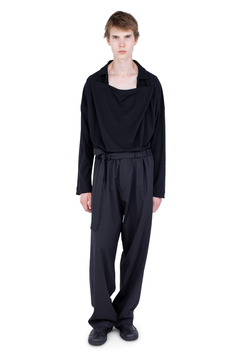 LAAN Gathered Trousers — Crow Black
