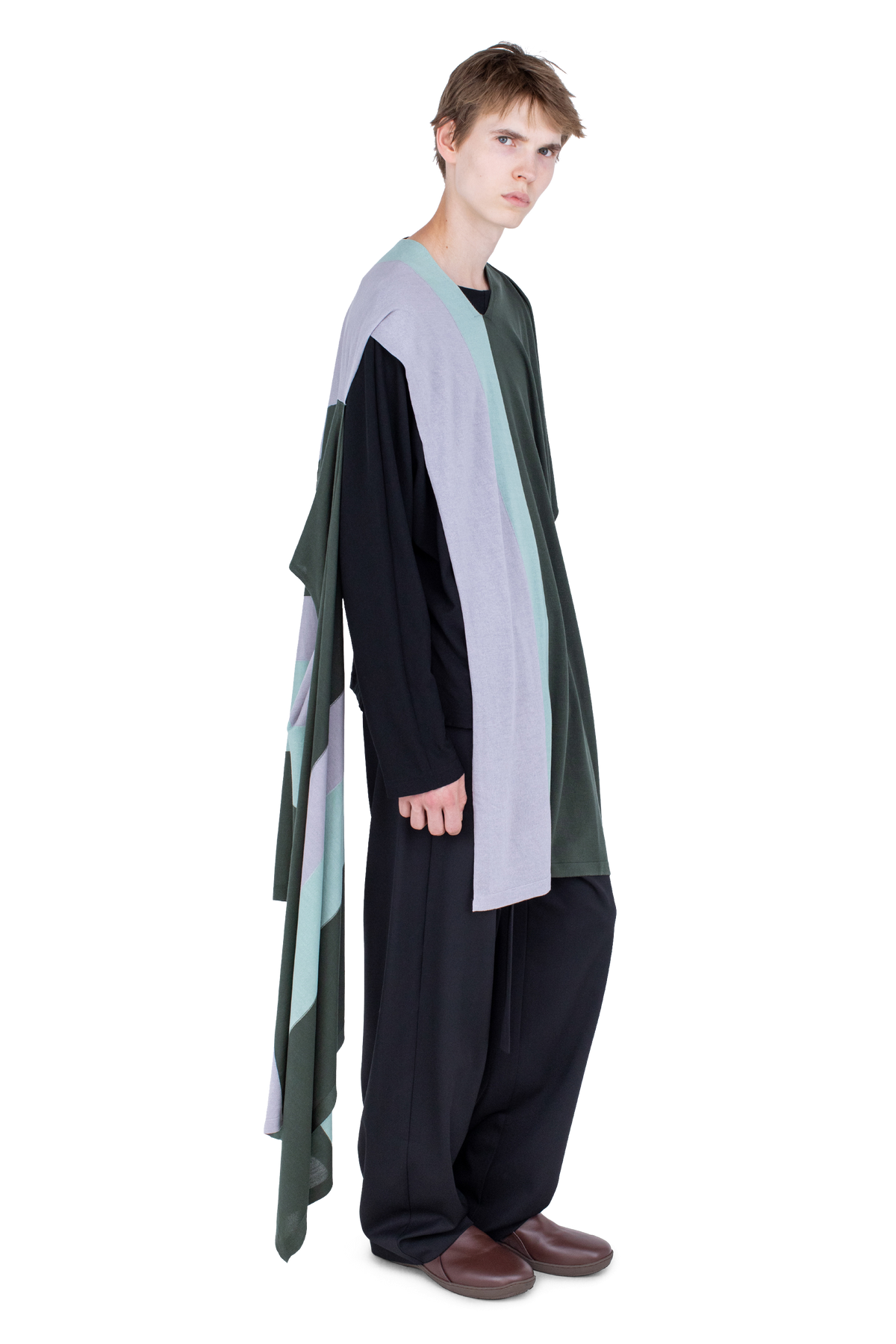 SIGO Wide Knit Scarf — Pine