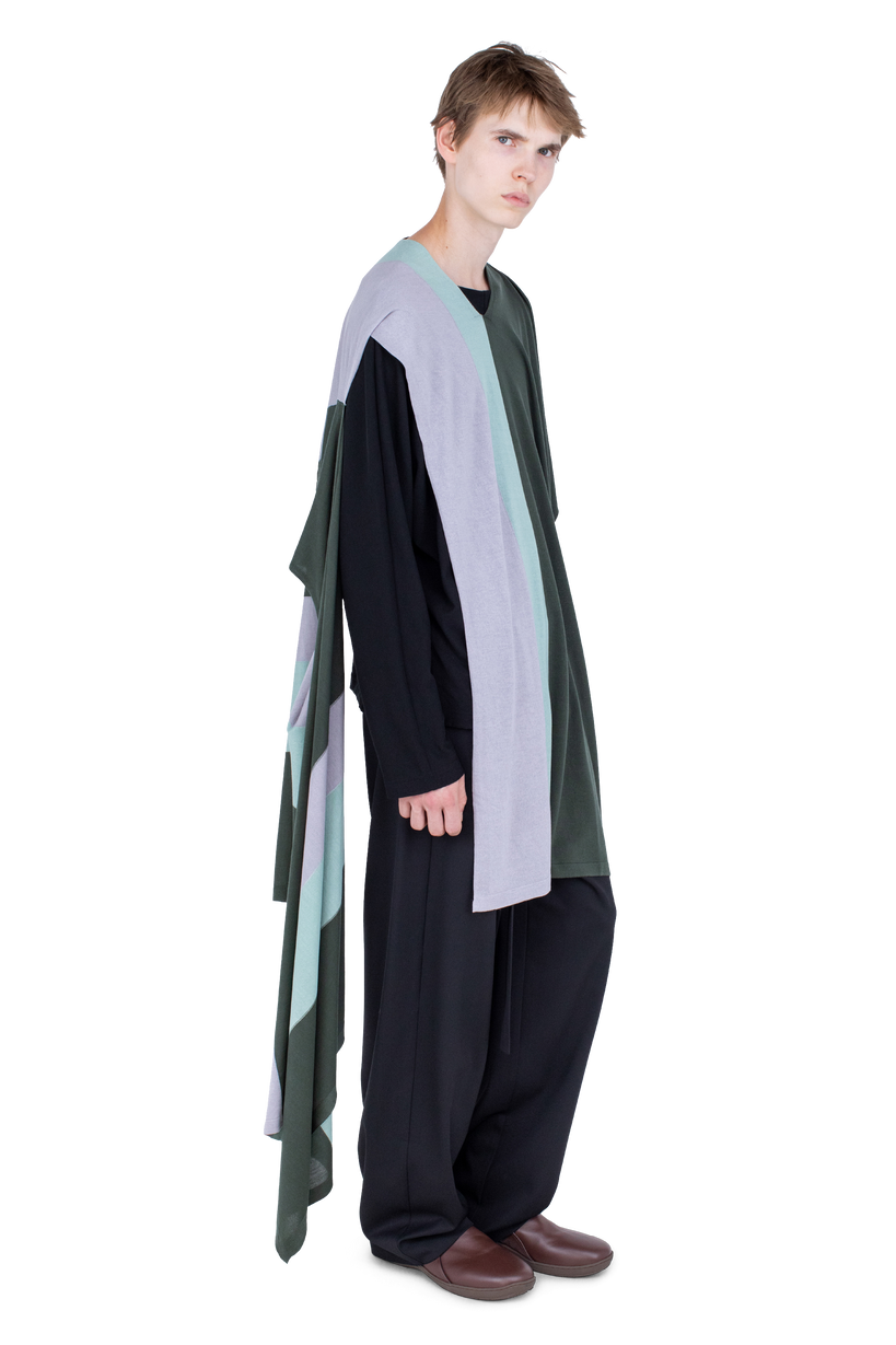 SIGO Wide Knit Scarf — Pine