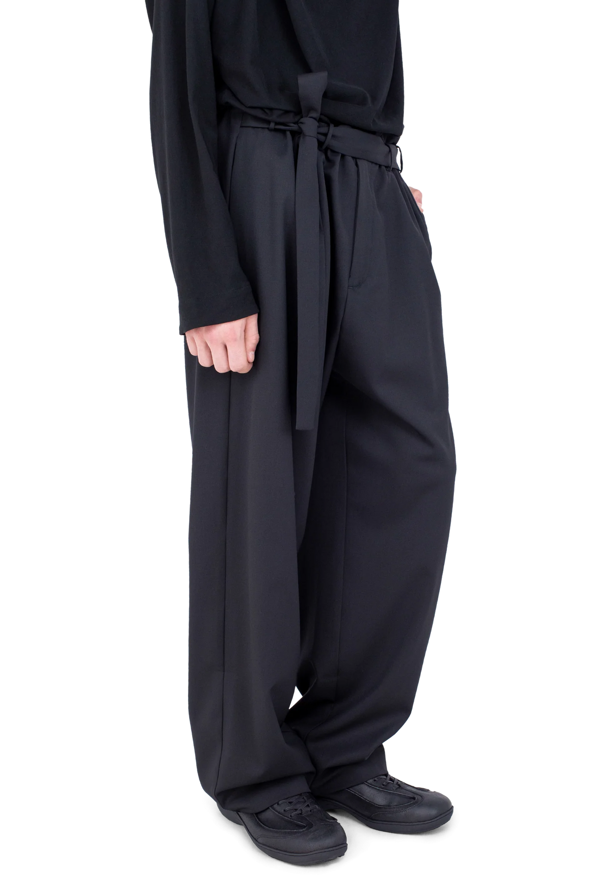 LAAN Gathered Trousers — Crow Black
