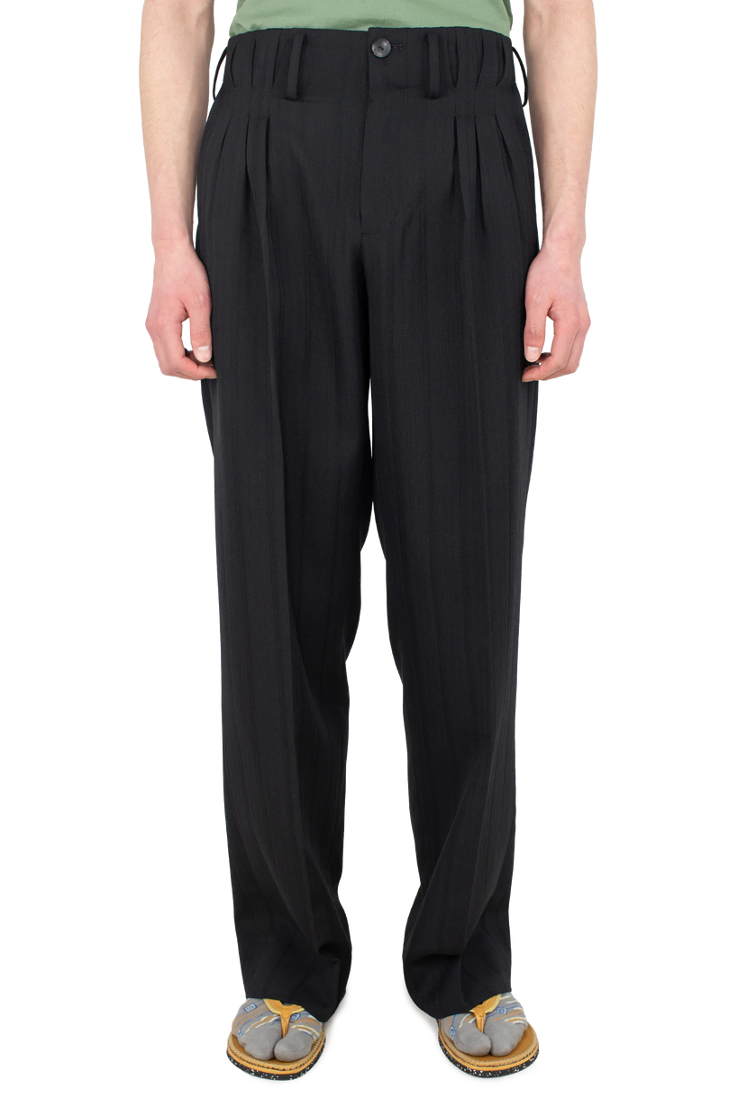 TARHOS Pleated Trousers — Midnight Black