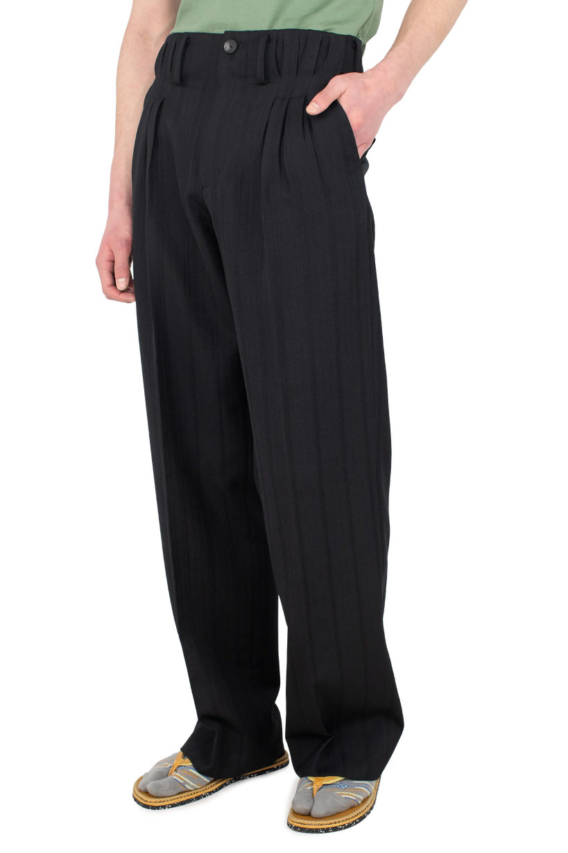 TARHOS Pleated Trousers — Midnight Black
