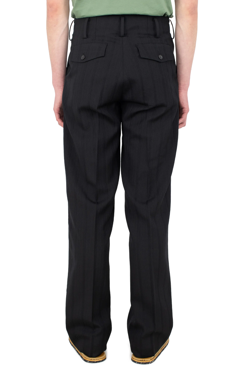 TARHOS Pleated Trousers — Midnight Black